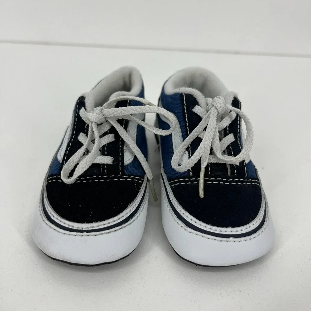 Vans Toddler Old Skool Shoes Baby Toddler‎ Size 4C Blue Black Lace Up